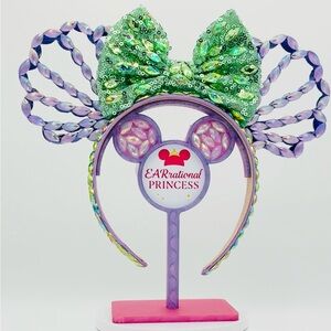 EARrational Princess Ariel Mermaid Green & Purple Shell Mickey Ears Rhinestones🐚